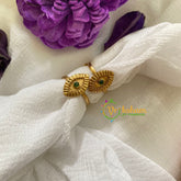 Premium AD Stone Toe Rings -Eye Green-G7607